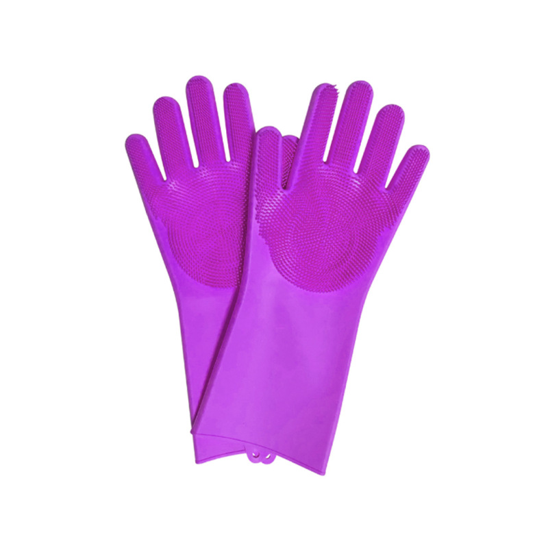 Pet Silicone Non-Slip Bath Gloves with High-Density Teeth Grooming Hanging Hole