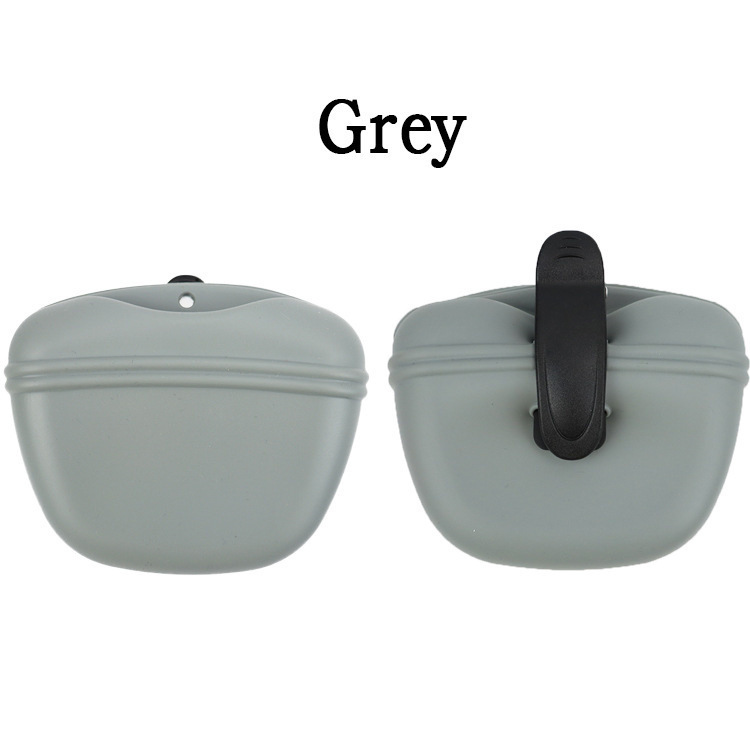 Dog Treat Pouch Silicone Fanny Pack with Back Clip for Pet Training Walking