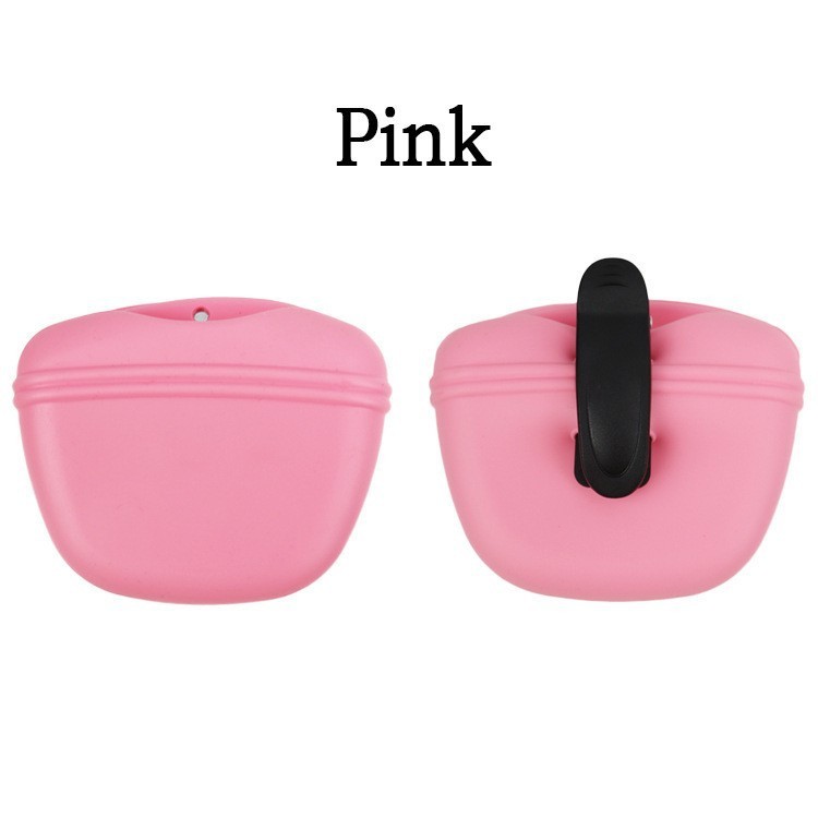Dog Treat Pouch Silicone Fanny Pack with Back Clip for Pet Training Walking