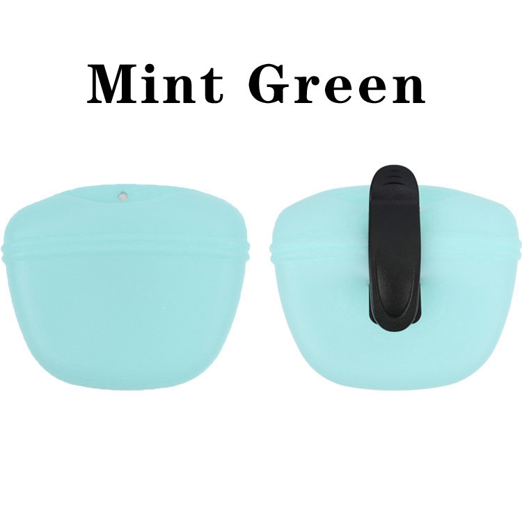 Dog Treat Pouch Silicone Fanny Pack with Back Clip for Pet Training Walking