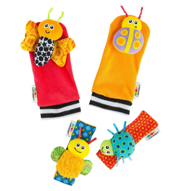 Baby Wrist Rattle Socks and Foot Finder Set Garden Bug Series