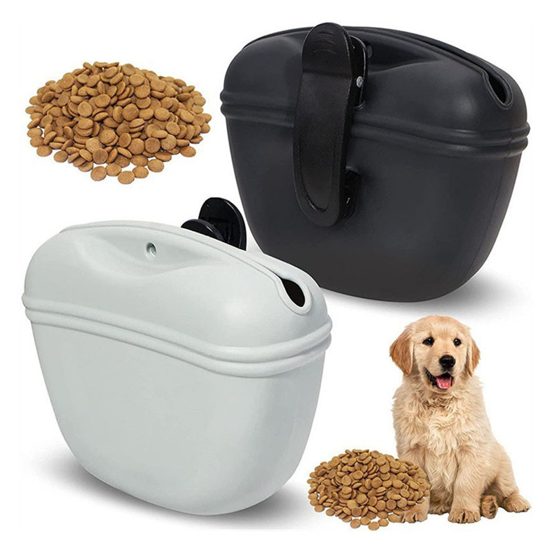 Dog Treat Pouch Silicone Fanny Pack with Back Clip for Pet Training Walking