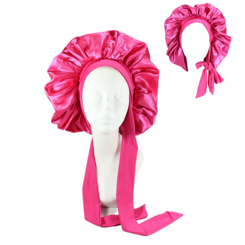 Satin Silk Hair Bonnet for Sleeping with Adjustable Straps