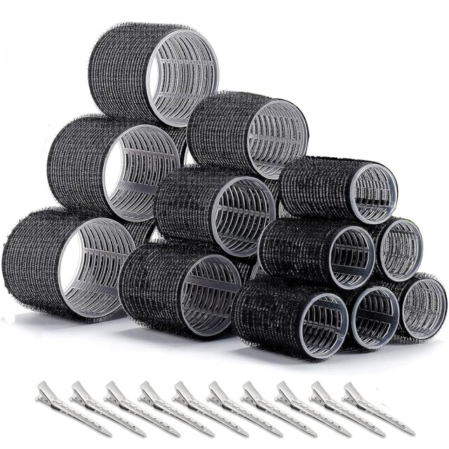 Self-Grip Hair Roller Set with Clips Salon Hairdressing Curlers