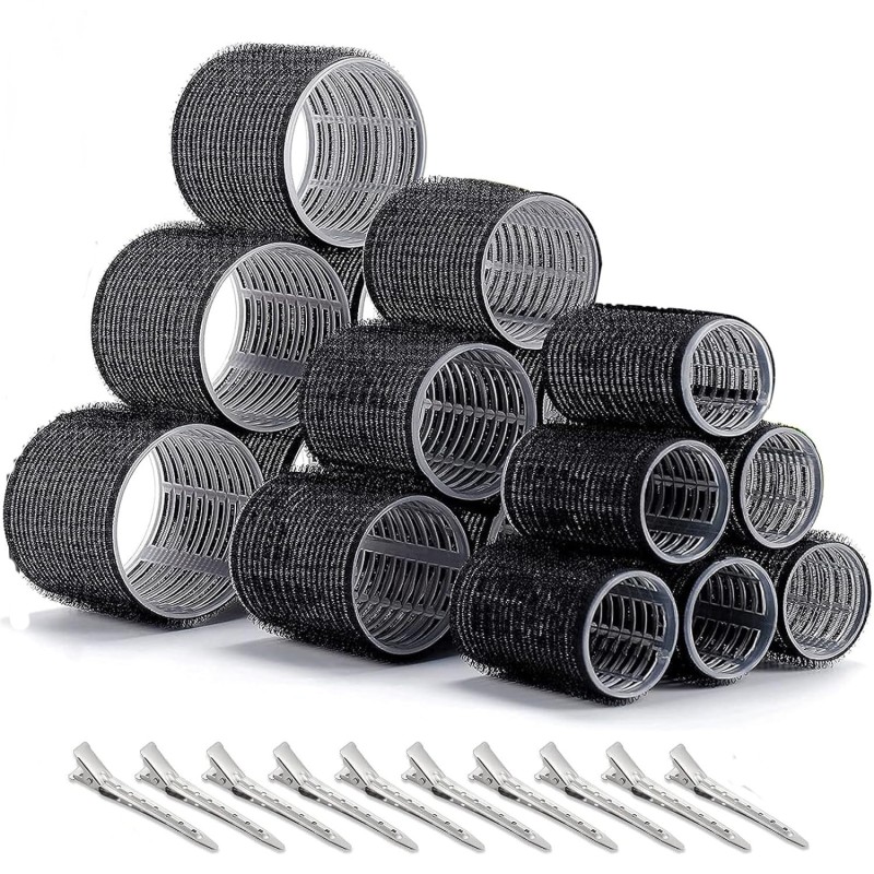 Self-Grip Hair Roller Set with Clips Salon Hairdressing Curlers