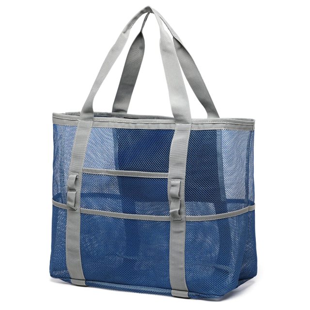 Mesh Beach Bag Large Tote Pool Bag 7 Pockets