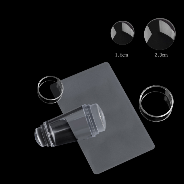 Silicone Transparent Jelly Nail Art Stamper Kit Manicure French Nail