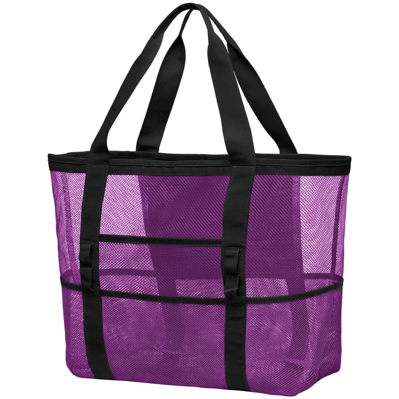Mesh Beach Bag Large Tote Pool Bag 7 Pockets