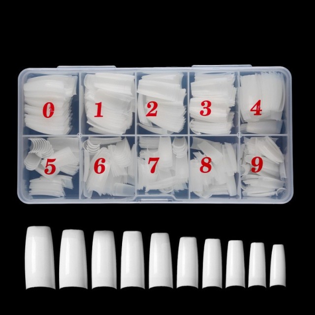 500PCS Acrylic False Nails Tips French Style Half Cover Full Cover Manicure with Box
