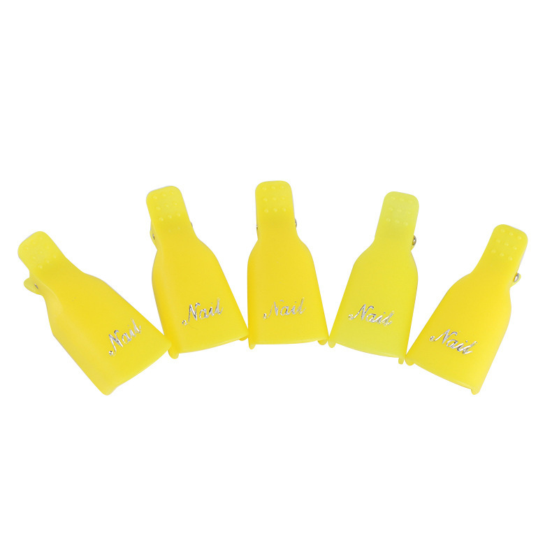 10 Pcs/ Pack Plastic Acrylic Nail Art Soak Off Cap Clip UV Gel Polish Remover Wrap Tool