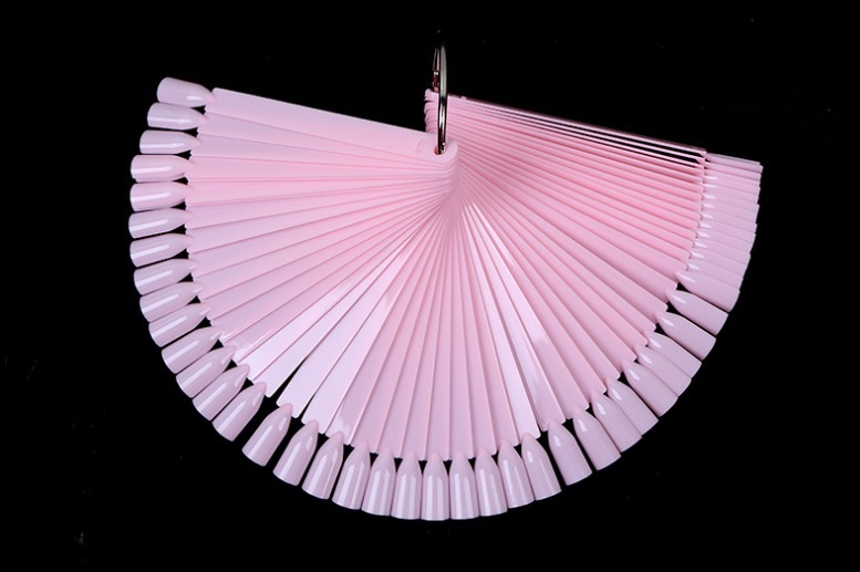 50 Pcs Nail Swatch Sticks Fan-shaped Display with Ring Screw