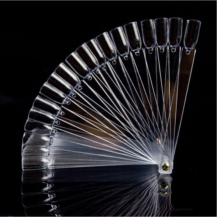 50 Pcs Nail Swatch Sticks Fan-shaped Display with Ring Screw