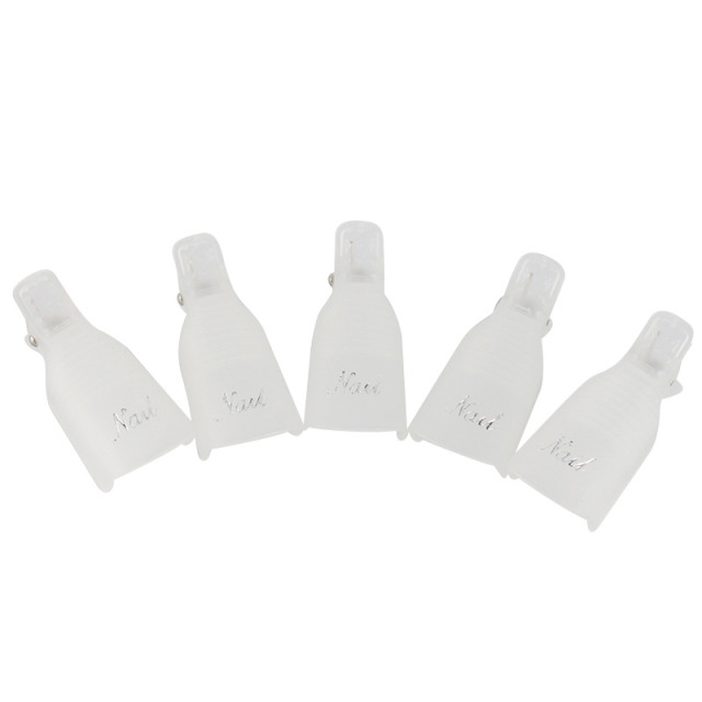 10 Pcs/ Pack Plastic Acrylic Nail Art Soak Off Cap Clip UV Gel Polish Remover Wrap Tool