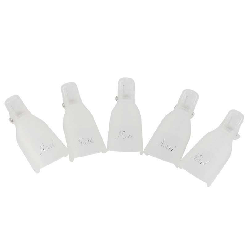 10 Pcs/ Pack Plastic Acrylic Nail Art Soak Off Cap Clip UV Gel Polish Remover Wrap Tool