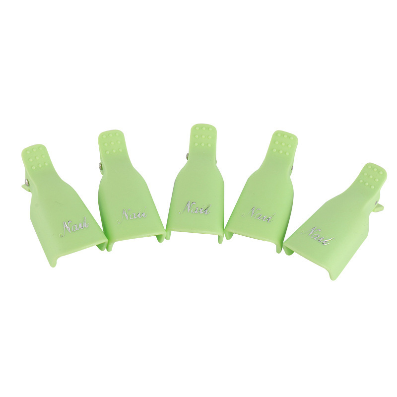 10 Pcs/ Pack Plastic Acrylic Nail Art Soak Off Cap Clip UV Gel Polish Remover Wrap Tool