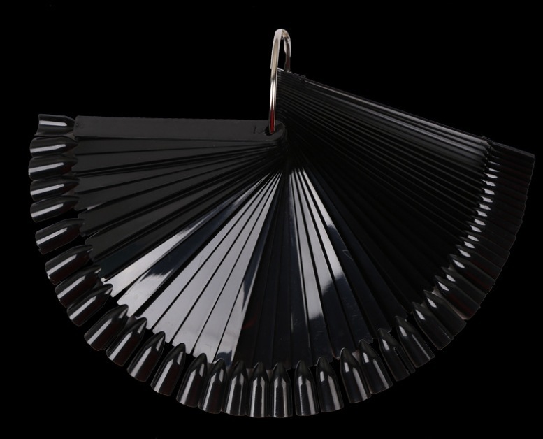 50 Pcs Nail Swatch Sticks Fan-shaped Display with Ring Screw