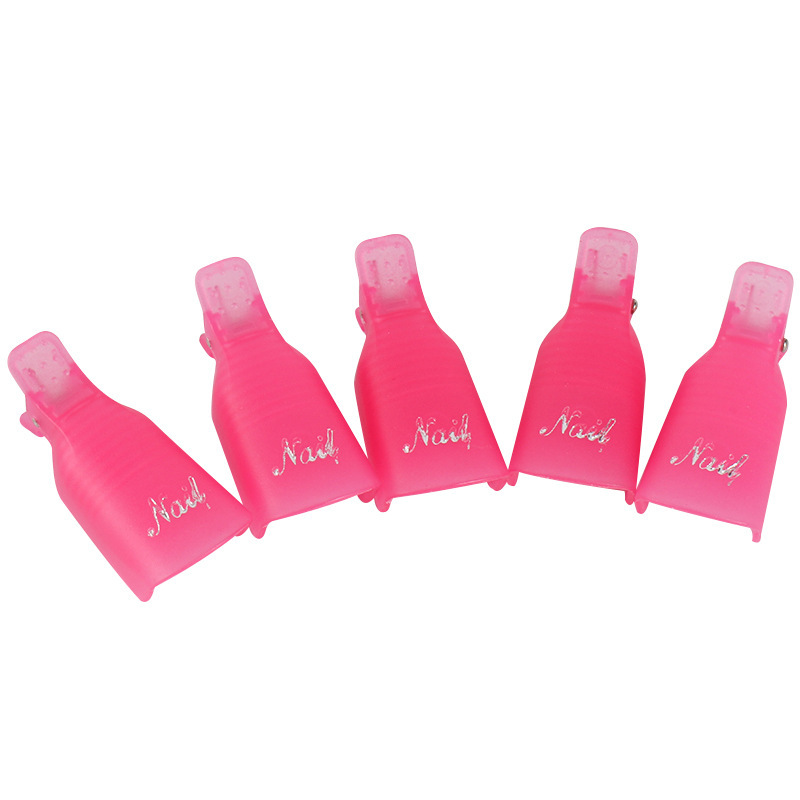10 Pcs/ Pack Plastic Acrylic Nail Art Soak Off Cap Clip UV Gel Polish Remover Wrap Tool