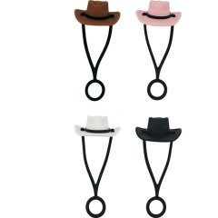 Silicone Cowboy Hat Straw Covers Cap Tumbler Straw Topper Compatible with Stanley Cup