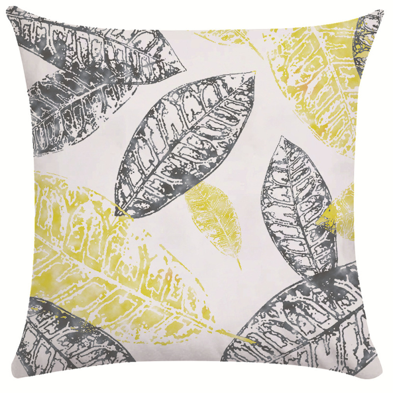 Leaf Geometric Throw Pillow Cover Decorative Cushion Cover