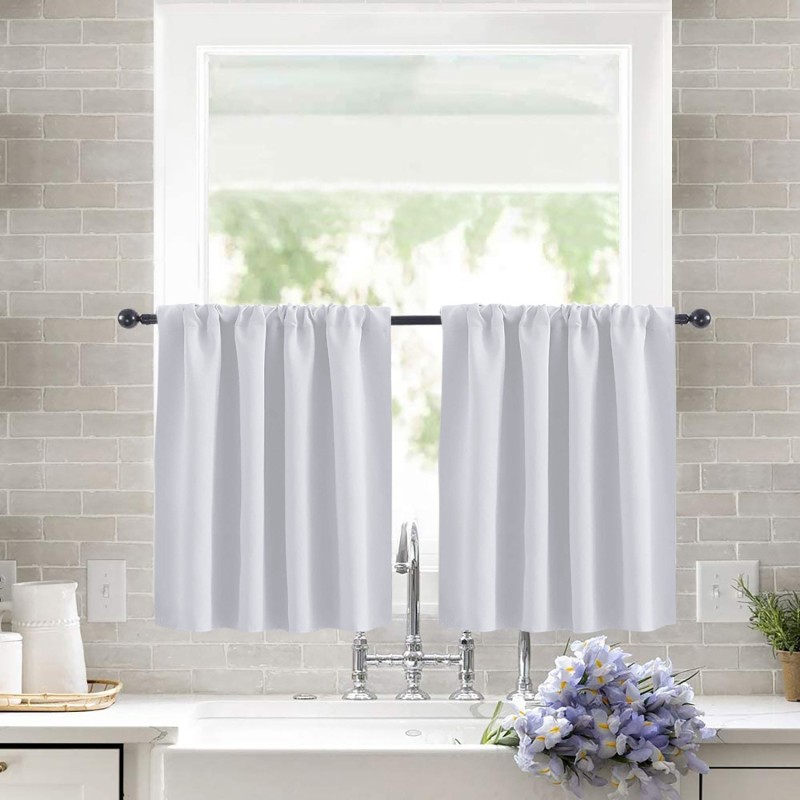 Short Curtains Panel Heavy Fabric for Bedroom Kitchen Bathroom Partition Curtains