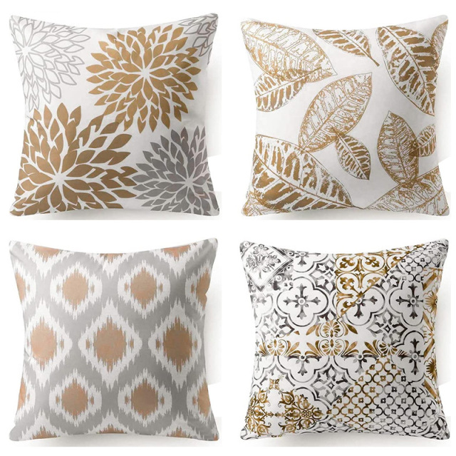 Leaf Geometric Throw Pillow Cover Decorative Cushion Cover