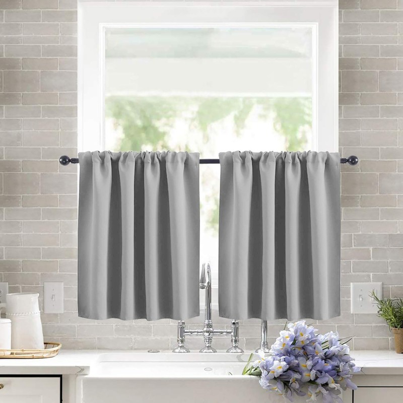 Short Curtains Panel Heavy Fabric for Bedroom Kitchen Bathroom Partition Curtains