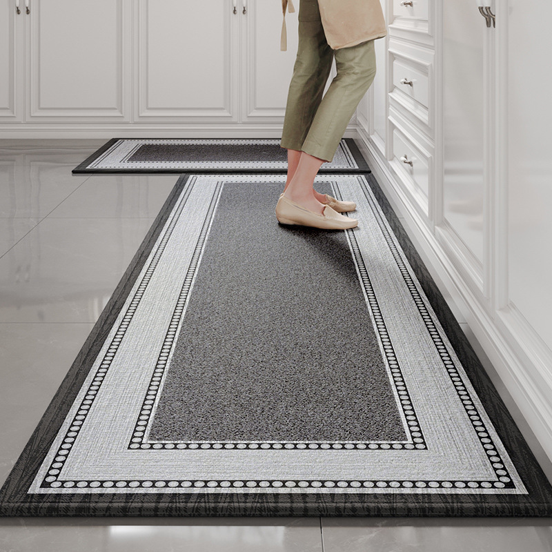 Bordered Design Non-Slip Absorbent Runner Rugs Rubberback Rug for Hallway Kitchen