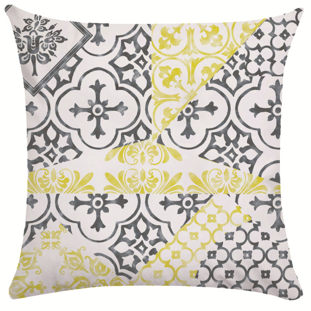 Leaf Geometric Throw Pillow Cover Decorative Cushion Cover