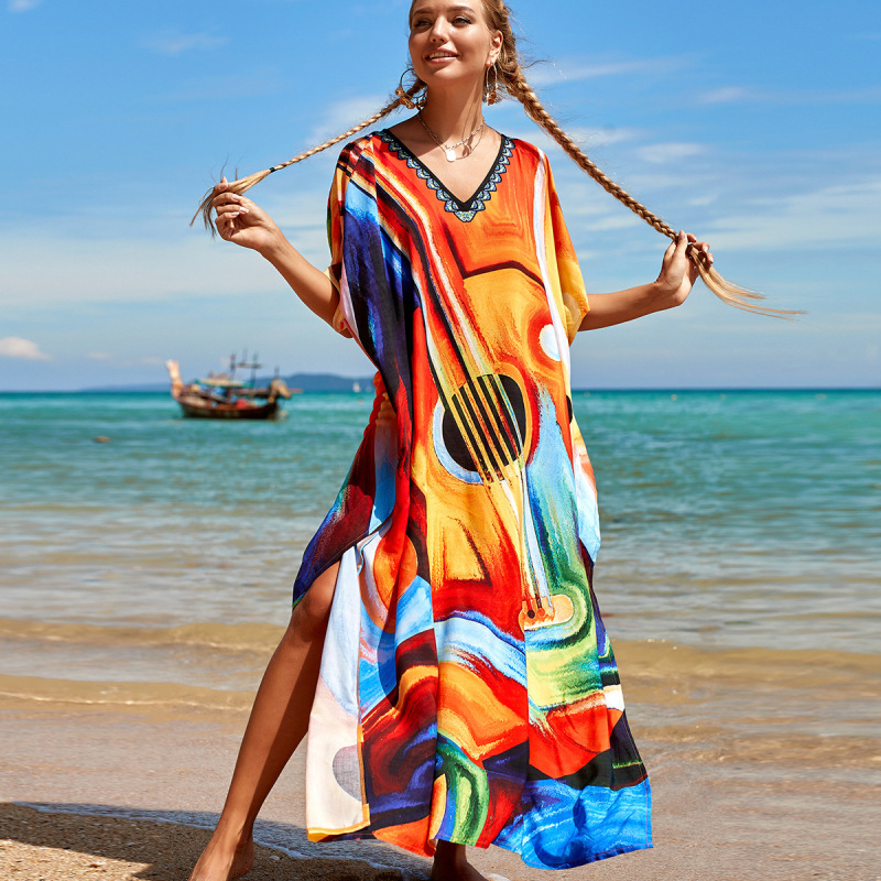 Women Plus Size Kaftan Dresses Bathing Suit Cover up Maxi Beach Dresses