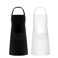 Adjustable Bib Apron with 2 Pockets for Women Men Chef