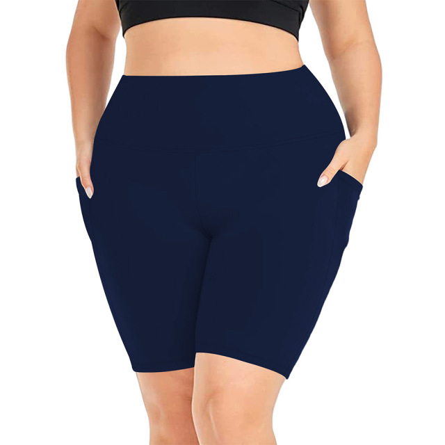Women Plus Size Biker Shorts with Pockets High Waisted