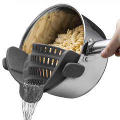 Silicone Clip-On Colander Heat Resistant Drainer for Bowl Pots Pans