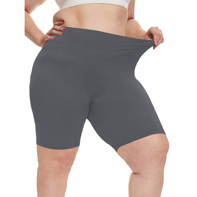 Women Plus Size Biker Shorts with Pockets High Waisted