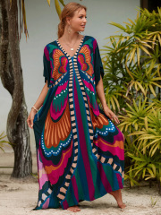 Women Plus Size Kaftan Dresses Bathing Suit Cover up Maxi Beach Dresses