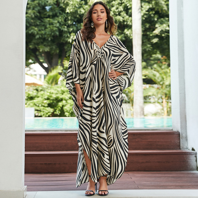 Women Maxi Beach Dress Blouse Kaftan Loose Fit Swimwear Cover Ups