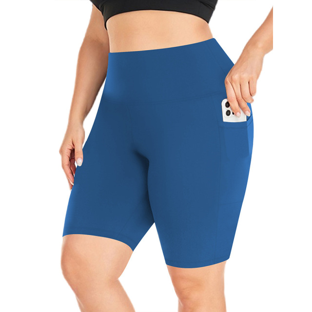 Women Plus Size Biker Shorts with Pockets High Waisted