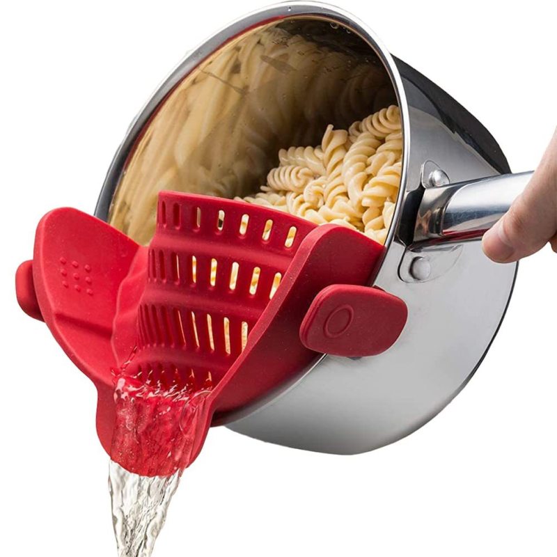 Silicone Clip-On Colander Heat Resistant Drainer for Bowl Pots Pans