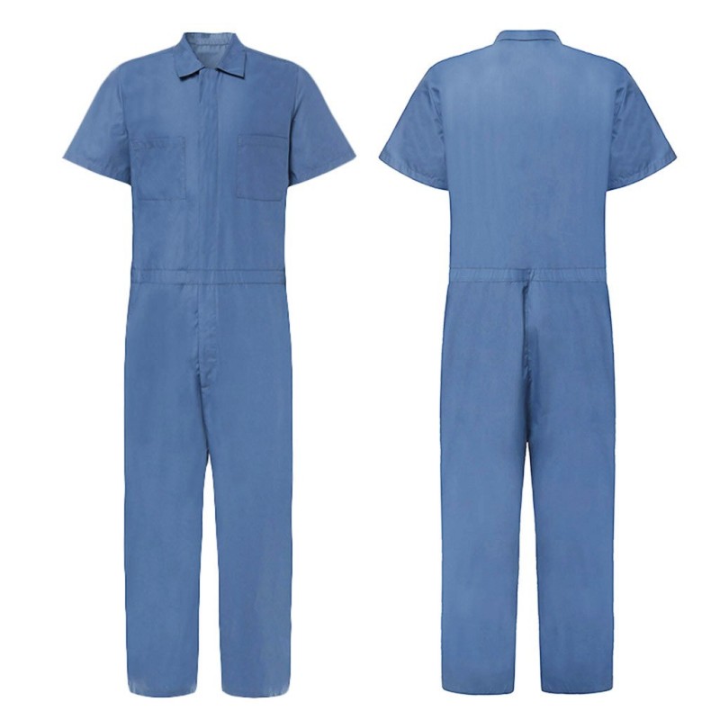 Men's Short-Sleeve Work Coverall Lightweight with Elastic Waist