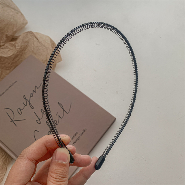 Spring Wave Hoop Non Slip Metal Headbands Unisex Simple Slicked Back Hair Band