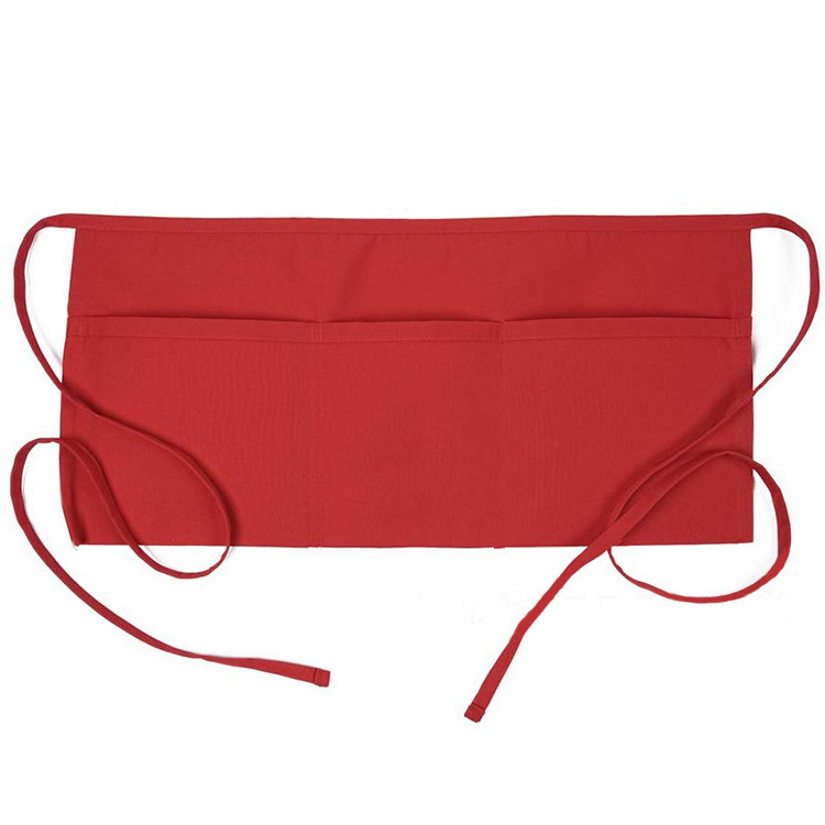 Waist Aprons with 3 Pockets Water Oil Resistant Half Apron for Servers