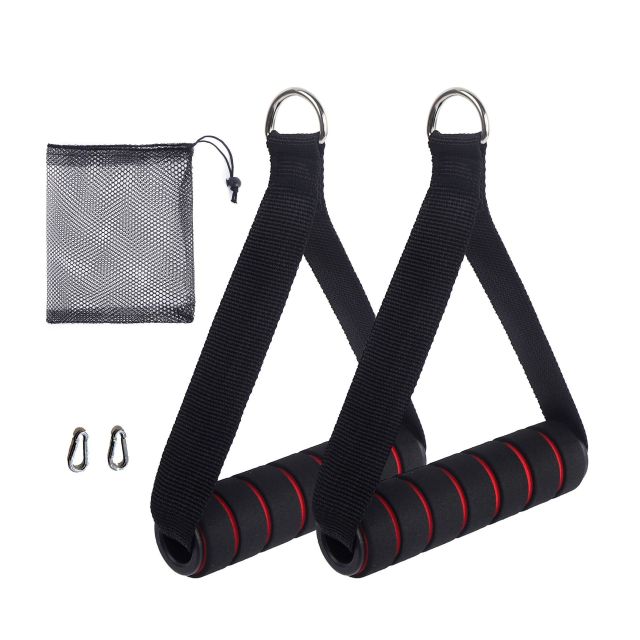 Exercise Handle Replacement Braided Nylon Straps with Carabiner