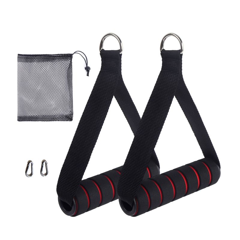 Exercise Handle Replacement Braided Nylon Straps with Carabiner