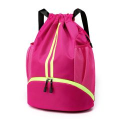Sports Drawstring Backpack Swim Gym Bag Wet Proof Pocket