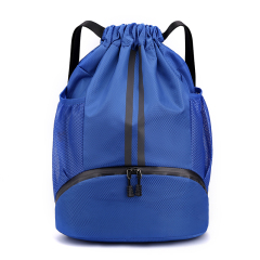 Sports Drawstring Backpack Swim Gym Bag Wet Proof Pocket