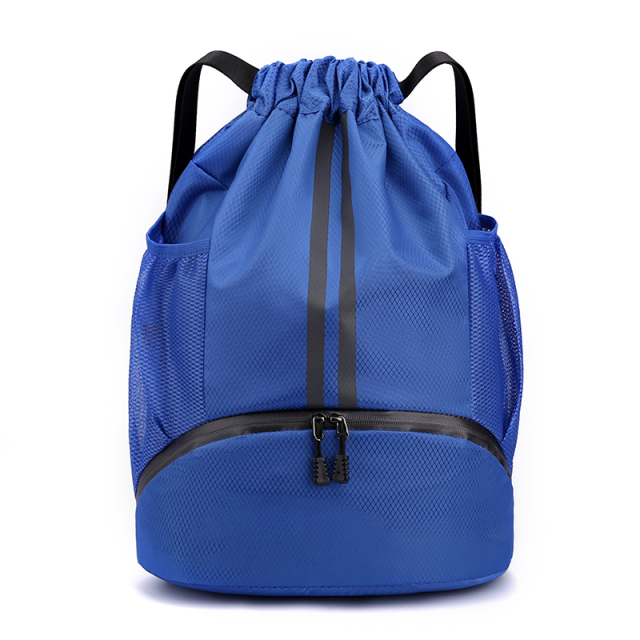 Sports Drawstring Backpack Swim Gym Bag Wet Proof Pocket