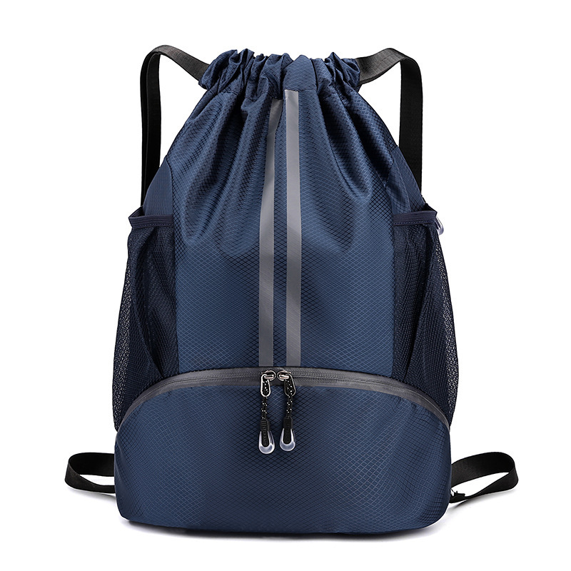 Sports Drawstring Backpack Swim Gym Bag Wet Proof Pocket