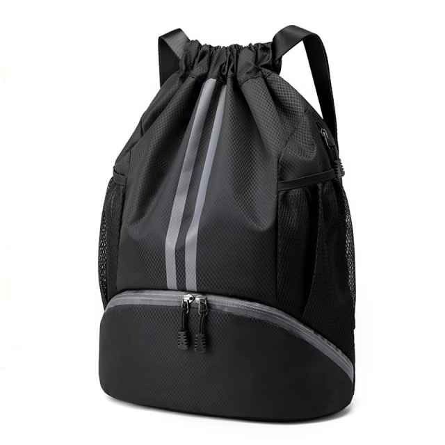 Sports Drawstring Backpack Swim Gym Bag Wet Proof Pocket