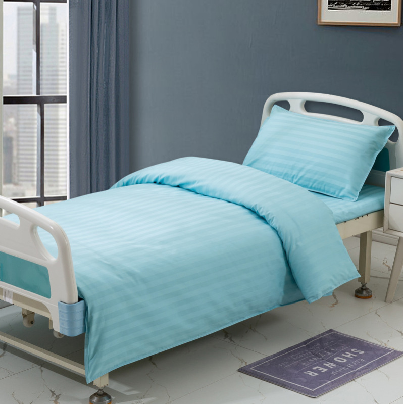 3-Piece Hospital Linen Set Duvet Cover Bed Sheets Pillowcase for Care Bed