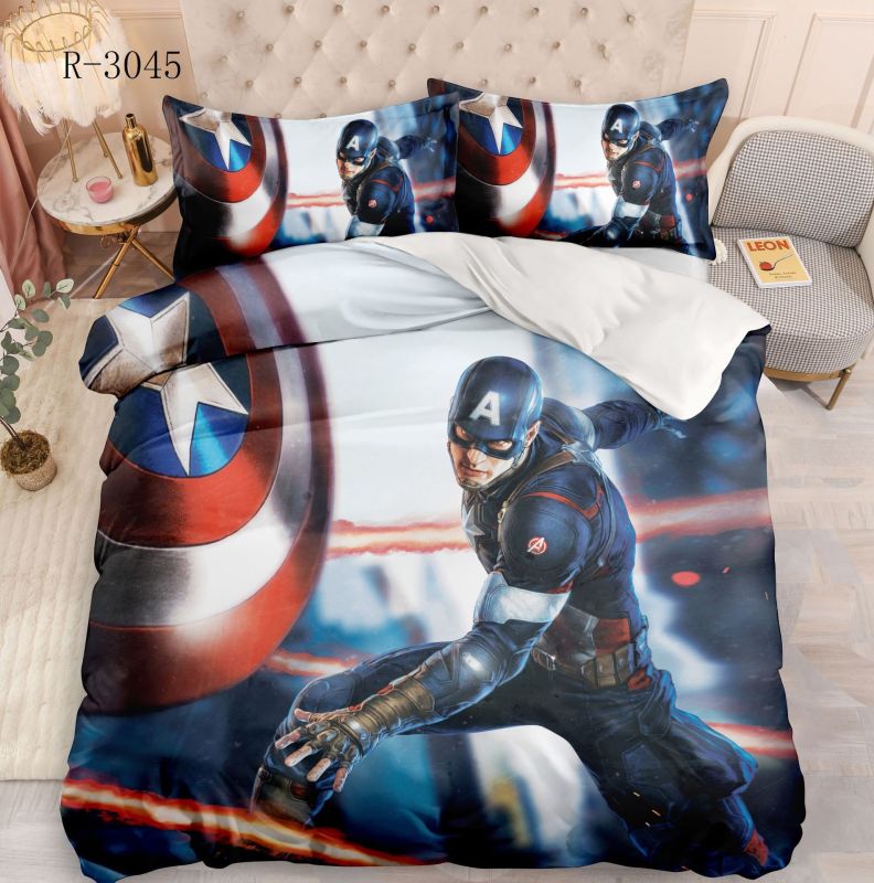 Marvel Avengers Digital Print Bedding Set with Duvet Cover Pillowcases Fade Resistant Polyester