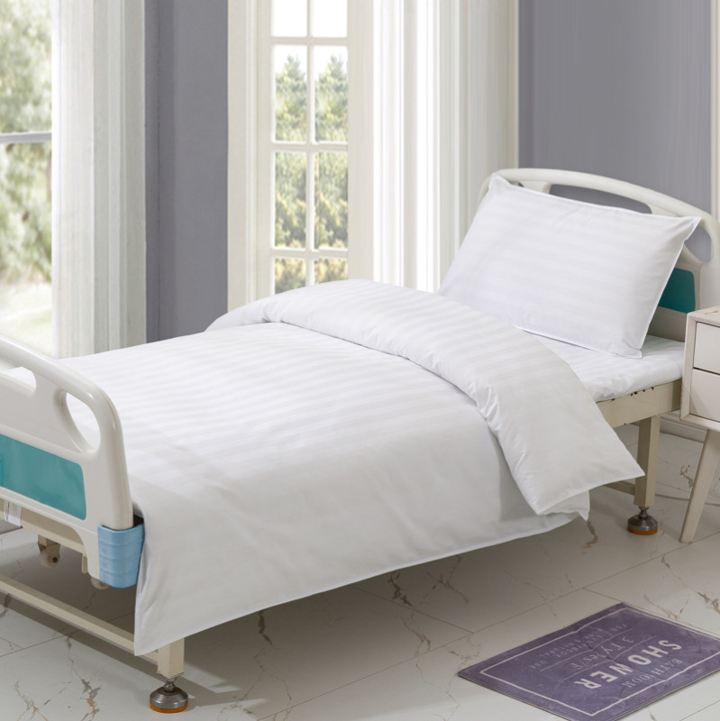 3-Piece Hospital Linen Set Duvet Cover Bed Sheets Pillowcase for Care Bed